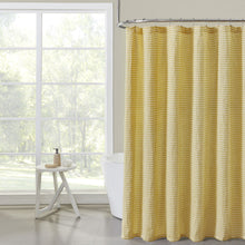 Hotel Collection Premium Waffle Weave Fabric Shower Curtain by Kate Aurora - Ochre/Yellow