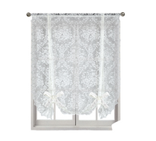 Kate Aurora Country Farmhouse Shabby Chic Floral Lace Tie Up Single Curtain Shade - 42 in. W x 63 in. L, Off White