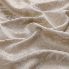 Kate Aurora Robyn Leaf Raised Jacquard Lux Fabric Shower Curtain - 72" x 72" - Linen