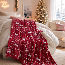 Kate Aurora Candy Canes & Christmas Reindeer Ultra Soft & Plush Accent Throw Blanket - 50" x 60"