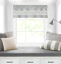 Kate Aurora Pacifico Rod Pocket Embroidered Window Valance - Silver