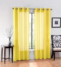 GoodGram Ultra Luxurious Elegant Sheer Grommet Single Curtain Panel - 54 in. W x 84 in. L, Yellow