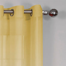 Kate Aurora Tropical Living Semi Matte Sheer Ombre Chic Grommet Top Window Curtains - 52 in. W x 84 in. L, Yellow/Grey Multi
