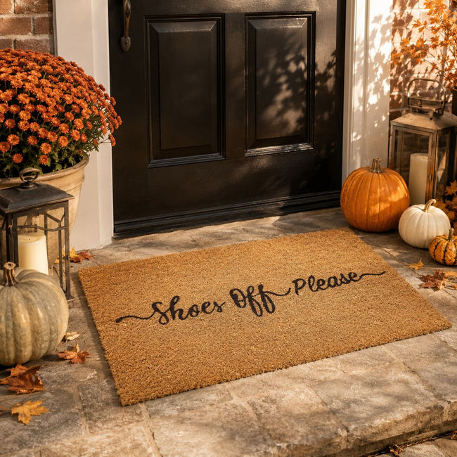 Kate Aurora Shoes Off Please Bristled Coir Outdoor Welcome Mat - 18"x30"