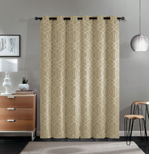 Kate Aurora Modern Living 2 Pack Aries Geometric Light Reducing Grommet Curtains - Taupe