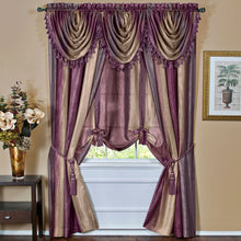 GoodGram Ombre Crushed Satin Sheer Single Window Curtains & Valances - 46 in. W x 42 in. L Single Valance, Aubergine
