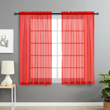 Kate Aurora Living 2 Pack Basic Home Rod Pocket Sheer Voile Window Curtains - 52in. W x 45in. L, Red