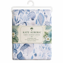 Kate Aurora Nantucket Harbor Blue Coral & Seashells Fabric Shower Curtain - Standard Size