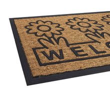 Kate Aurora Key West Welcome Daisies Coir Bristled Outdoor All Season Welcome Mat With Rubber Trim - 18"x30"