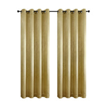 Kate Aurora 1 Piece Kathleen Light Filtering Grommet Top Embossed Fern Leaves Jacquard Window Curtain Panel - Gold