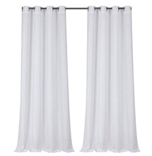 Kate Aurora 2 Pack Semi Sheer Linen Blend Grommet Top Window Curtains - 52 in. W x 84 in. L, White