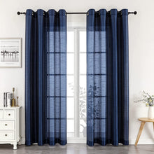 Kate Aurora Artisan Lightweight Transparent Faux Silk Sheer Grommet Single Curtain Panel - 52 in. W x 45 in. L, Navy