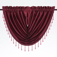 Kate Aurora Lux Living Complete 9 Piece Semi Sheer Rod Pocket Window Curtain & Valance Set - 52 in. W x 84 in. L, All Burgund