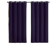 GoodGram 2 Pack: Hotel Thermal Grommet 100% Blackout Curtains - 52 in. W x 90 in. L, Purple