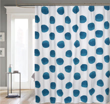 Kate Aurora Contemporary Art Oversized Polka Dots Fabric Shower Curtain - Teal