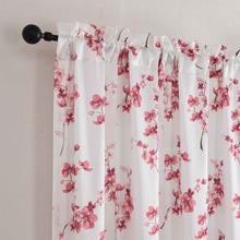 Kate Aurora 1 Piece Printed Cherry Blossom Rod Pocket Window Curtain Panel - Cherry