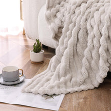 Kate Aurora Modern Lux Ultra Soft & Plush Ribbed Accent Throw Blanket - 50 in. W x 60 in. L - Beige