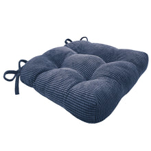 Kate Aurora Luxe Living Plush Solid Colored Textured Stain Resistant Chair Cushions/Pads With Tear Proof Ties - 4 Piece - Nav