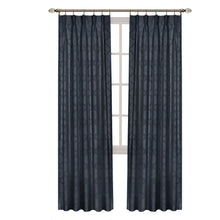 Kate Aurora 2 Pack Windsor Pinch Pleat/Rod Pocket/Back Tab Quatrefoil Window Curtain Panels - 63 in. Long - Navy