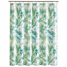 Kate Aurora Tropic Essentials Coastal Aqua Palm Fabric Shower Curtain - Standard Size