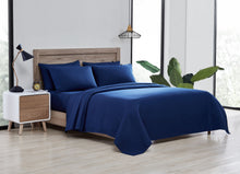 Kate Aurora Scarlet Supreme Soft Brushed Microfiber 6 Piece Sheet Set , Navy - Queen