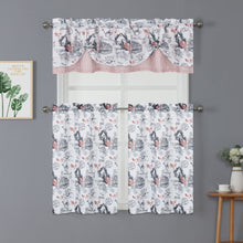 Kate Aurora Rooster Toile Complete 3 Pc Café Kitchen Curtain Tier And Valance Set - 56 in. W x 36 in. L, Dusty Rose