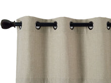 Kate Aurora Oversized Grommet Top Solid Color Window Valance - 50 in. W x 18 in. L, Linen/Camel