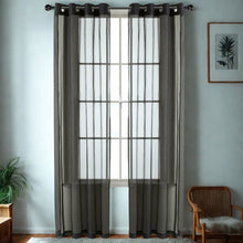 GoodGram Basic Home Grommet Top Sheer Single Window Curtain - 52 in. W x 63 in. L, Black