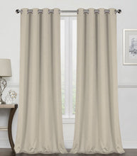 GoodGram 2 Pack: Hotel Thermal Grommet 100% Blackout Curtains - 52 in. W x 84 in. L, Beige