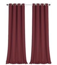 GoodGram 2 Pack: Hotel Thermal Grommet 100% Blackout Curtains - 52 in. W x 95 in. L, Monterey Red