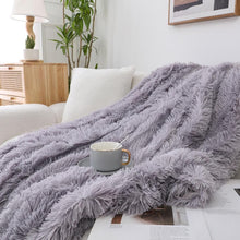Kate Aurora Regal Luxe Oversized Ultra Soft & Fuzzy Lined Accent Throw Blanket - 50 in. W x 70 in. L - Light Gray