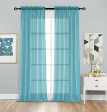 Kate Aurora Living 2 Pack Basic Home Rod Pocket Sheer Voile Window Curtains - 52in. W x 84in. L, Turquoise