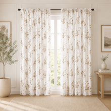 Kate Aurora 1 Piece Printed Cherry Blossom Rod Pocket Window Curtain Panel - Taupe
