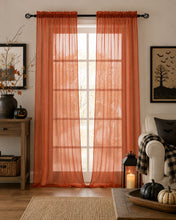 Kate Aurora Living 2 Pack Basic Home Rod Pocket Sheer Voile Window Curtains - 52in. W x 84in. L, Pumpkin Spice