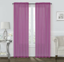 Kate Aurora Basic 2 Pack Sheer Voile Home Window Curtains - 52 in. W x 84 in. L, Purple
