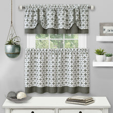 Kate Aurora Modern Geo 3 Pc Kitchen Curtain Tier & Valance Set