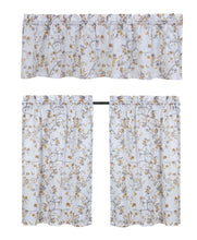 Kate Aurora Complete 3 Piece Rod Pocket Cherry Blossom Cafe Kitchen Curtain Tier & Valance Set - Gold