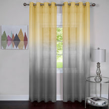 Kate Aurora Tropical Living Semi Matte Sheer Ombre Chic Grommet Top Window Curtains