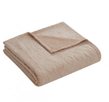 Kate Aurora Ultra Soft & Plush Modern Ogee Fleece Throw Blanket Covers - 50 in. W x 60 in. L - Taupe