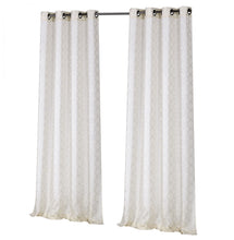 Kate Aurora Living 2 Pack Shabby Metallic Trellis Pastel Sheer Grommet Curtains - 50 in. W x 84 in. L, Beige