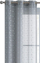 Kate Aurora 2 Piece Extra Long Metallic Sheer Grommet Top Window Curtain Panels - Gray