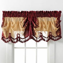 Kate Aurora Danbury Custom Austrian Embroidered Rod Pocket Window Valance Treatment  - 54 in. W x 20 in. L, Cranberry