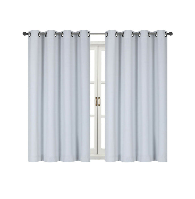 Kate Aurora 100% Hotel Thermal Blackout White Grommet Top Curtain Panels - 50 in. W x 45 in. L, White