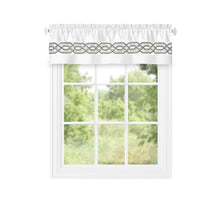 Kate Aurora Pacifico Rod Pocket Embroidered Window Valance - White
