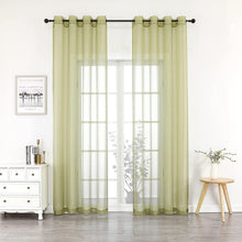 GoodGram Ultra Luxurious Elegant Sheer Grommet Single Curtain Panel - 54 in. W x 84 in. L, Green