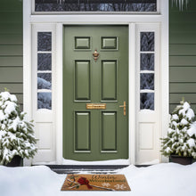Kate Aurora Christmas Winter Wonderland Cardinal & Snowflakes Bristled Outdoor Welcome Mat - 18"x30"