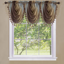 GoodGram Royal Ombre Crushed Semi Sheer Complete 6 Piece Window Curtain & Valance Set - 50 in. W x 84 in. L, Chocolate