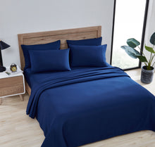 Kate Aurora Scarlet Supreme Soft Brushed Microfiber 6 Piece Sheet Set , Navy - Queen