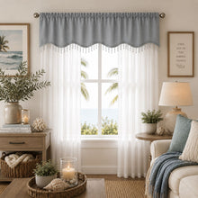 Kate Aurora Sheer Elegance 3 Piece Window Curtain & Crystal Beaded Valance Set - Gray