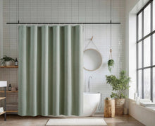 Kate Aurora Hotel Spa Collection Waffle Embossed Fabric Shower Curtain - 70 in. x 72 in. - Sage